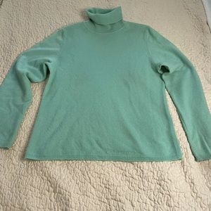 Cashmere by Charter Club turtleneck sweater, mint green, L